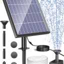 Biling Solar Fountain for Bird Bath with Water Pump Kit, 4.5 W 48 GPH Solar Water Pump with 4ft Tubing for Hummingbird Bath, Small Pond and Fish Tank