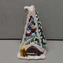 Blue Sky Clayworks Mountain Top Coffee Shop Candle House, 5.75" L x 4.75" W x 8.75" H