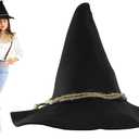 Nicky Bigs Novelties Witch Wizard Hat for Adults, Felt Oktoberfest Hat, Scarecrow Hats Costumes Accessory (Black)
