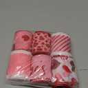 Whaline 6 Roll Valentine's Day Wired Edge Ribbon 2.5 Inch 36 Yards Red Pink Heart Stripe Fabric Craft Ribbon for Bow Wreath Gift Wrap Home Decor