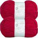Plush Chenille Chunky Crochet Yarn - Baby Yarn for Crocheting Soft - Velvet Yarns Knitting for Blankets Crafts - Fluffy Amigurumi Yarns 100g / 131yd (Red)