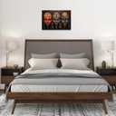2 x ZQQART African American Wall Art for Living Room Ethnic Tribal Mask Poster Vintage African Traditional Tribal Canvas Prints Bedroom Wall Decor (White,12.00" x 18.00")