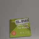 Rabenda 12 Pcs Rug Tape, Non Slip Rug Pads Grippers for Hardwood Floors and Tiles, Reusable Carpet Tape for Area Rugs, Double-Sided Adhesive Rug Stickers Keep Corners Flat (Black)