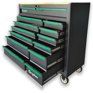 13-Drawers Rolling Tool Cart with Wood Worktop,Brake Casters,Lock & Key,Heavy-Duty Steel Tool Cabinet Storage, for Home,Garbge or Workshop Use