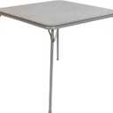 Flash Furniture Madelyn 33.5" Square Folding Multipurpose Card Table with Padded Vinyl Top, Portable Folding Game Table for 4 Players, Gray, 1 Piece Table