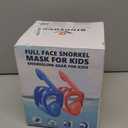 QingSong Kids Snorkel Mask Full Face, Snorkeling Set with Camera Mount, Foldable 180 Degree Panoramic View Snorkeling Gear Anti-Fog Anti-Leak (X-Small, Blue/Lake Blue)