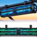 Ehaho Rumble-X Series UTV Sound Bar, 8-Speaker Metal ATV Soundbar BT w/Broadcast Party Mode & Music Sync Multicolor, Golf Cart Sound Bar Compatible with Polaris RZR Can-Am, for 1"- 2" Roll Cage