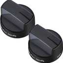 W10339442 Whirlpool Stove Knobs Cooktop Surface Burner Control Knobs Black Compatible with Whirlpool Gas Range/Stove/Oven - Repalces: W10339442, WPW10339442VP, 2311008, AP6019877 (2 Pack)