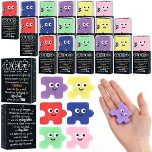 Wettarn 48 Sets Employee Appreciation Gifts Team Puzzle Piece Stress Balls Bulk with Thank You Gift Boxes Party Favors for Team Building Recognition Christmas Birthday Desk Decor