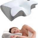 Sleep Apnea Pillow,Cervical Pillow for Sleep Apnea,Premium Memory Foam Pillows for Neck Pain Relief, Neck Support Ergonomic Pillows Side Sleeper Pillow, for Side, Back, Stomach Sleepers (Grey)