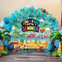 School's Out for The Summer Backdrop Hawaiian Tropical Beach End of School Year Party Theme Photography Background Kids Boys Girls Last Day of School Graduation Party Decor Banner Photo Props (8x6FT)