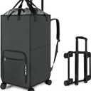 Bukere Extra Large 3 in 1 Rolling Laundry Backpack Bag with Wheels, 90L Freestanding Laundry Basket, Collapsible Laundry Hamper with Removable Wheeled Cart for College Dorm Apartment Laundry Room (Midnight Grey)