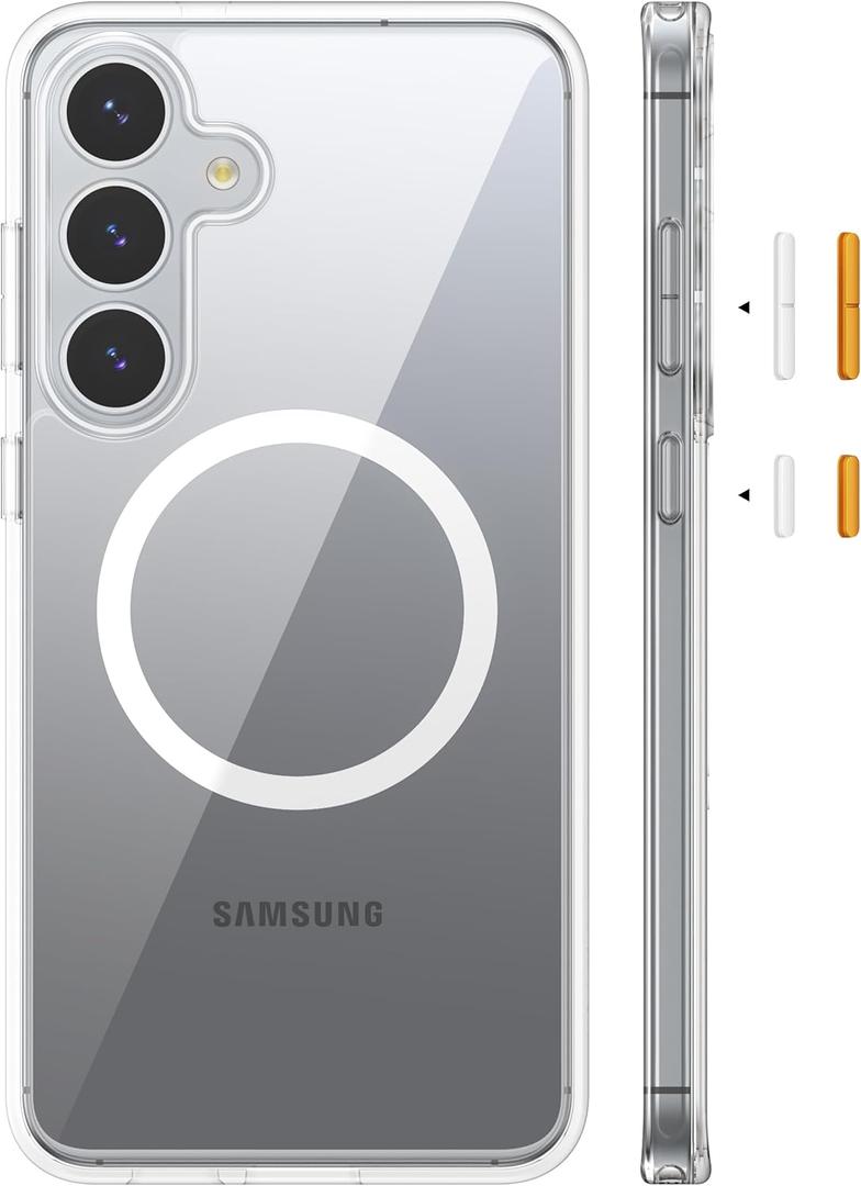 TORRAS Magnetic Shockproof for Samsung Galaxy S25 Plus Case, [Compatible with MagSafe][4X Military Grade Protection][Anti-Yellowing] Magnetic Slim Clear for Samsung S25+Plus Case, Diamond Clear