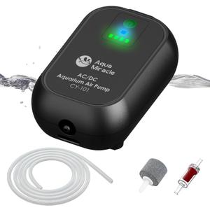 AquaMiracle USB Aquarium Air Pump Rechargeable Aerator for Bait Bucket, Portable Battery Powered Air Pump for Aquarium, Fish Tank Air Pump for Outdoor Fishing, Power Outage & Emergency