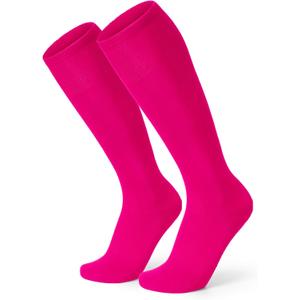 XZQTIVE Baseball Soccer Softball Socks for Youth Adult Solid Colors Socks for Boy Girl (Medium, Pink)