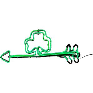 National Tree Company 20" Green Neon Style Shamrock Decoration