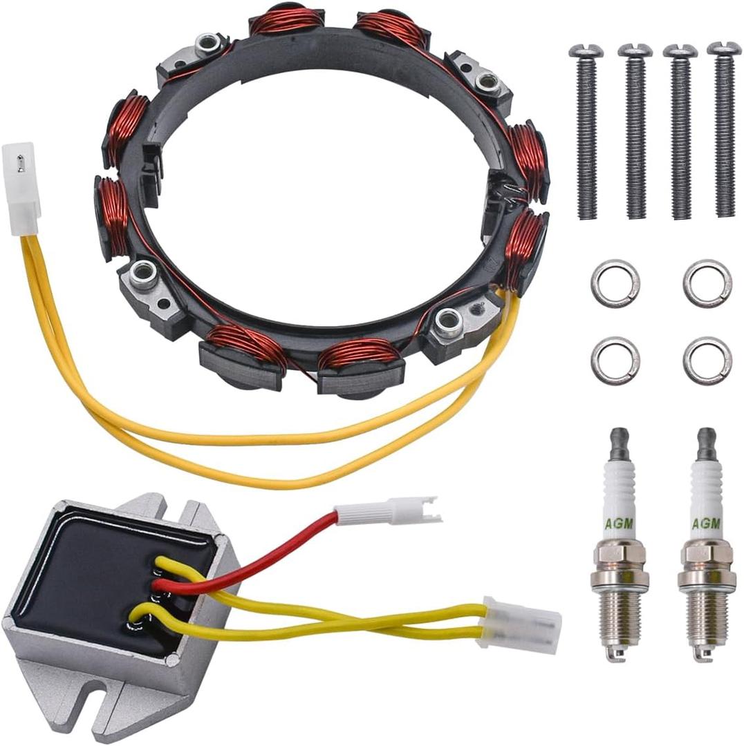 592830 Alternator with 394890 Voltage Regulator Fit for 10-16 Amp Alternator for John D LG6913188 MIU12 96458 691064 393295 845907 394890 797375 JD GT235 LT166 D150 D155 D160 Lawn Mower