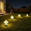 Solar Lights Outdoor Waterproof, Mushroom Garden Dcor Powered by Solar, Outdoor Lights for Patio Yard Pathway Backyard Balcony Lawn Landscape Fountain Deck Pool Table Porch Decoration (Green)