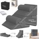 Oversized Bed Wedge Pillow Transformer Set, Adjustable Angles for Acid Reflux & GERD, Post-Surgery, Sleep Apnea Support, Sitting Up & Leg Elevation, Removable Covers, 31.5x23.6x25