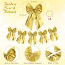 Suncalla 6ft Large Gold Bow Garland with 10 Inch Bows Pre-Strung Party Garland Banner for Wedding Coquette Birthday Baby Shower Bridal Shower Bachelorette Party Supplies