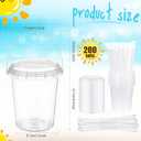 Funnymoom 200 Set 34oz Clear Plastic Drink Buckets with Lids and Straws Disposable Iced Coffee Cups Rum Buckets for Cocktail Parties Smoothie Cup Bulk with Handles for Beach Pool Party Supplies