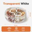 Koja Rotating Snackle Box Container with Lid - Portable Divided Serving Tray for Snacks, Nuts, Candy, Charcuterie, Veggies & Fruit - 360 Turntable Food Organizer for Parties, Movie Night & Travel
