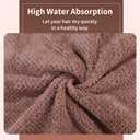 Laojbaba Microfiber Hair Towel Quick Dry Hair Towel Hair Drying Towels Suitable for All Kinds of Hair Ultra Absorbent Long and Thick Hair 19X39inch Dark Brown (1pcs)