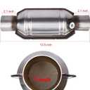 3.0" Universal Catalytic Converter, 3.0 Inch Inlet/Outle Cat Converter with O2 Port and Heat Shield (EPA Compliant)