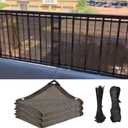 Fence Privacy Screen Balcony Sun Shade Cloth 3'3"x9'9" 80% Shade Fabric Outdoor Patio Screens Mesh Panels Apartments Railing Cover UV Protection for Backyard Garden Porch Deck