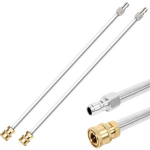 YUNVI 110 Inch Pressure Washer Wand Extension Stainless Steel Power Washer Lance Extension Spray Wand with 1/4 Inch Quickly Connect-4500PSI (2 Wands- 55" Each Wand)