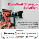 TIDYME Garage Tool Organizer Wall Mount - 32 inches - Sturdy Storage Rack with Adjustable Hooks, Anti-Rust - Easy Installation, 200lbs Capacity - Garden Tool Organizer (02 Racks & 04 Hooks)