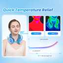 Samply Ice-Filled Neck Cooler with Cooling Towel, Silent Non-Gel Ice Pack for Muscle Soreness,Cervical Pain Support, Cold Compress Therapy for Sports, Travel, Ideal for Hot Weather, Light Gray