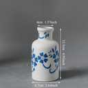 JHDACEDECO Blue and White Floral Ceramic Vase Set, 3 Pieces Small Flower vase for Home Decoration, Modern Farmhouse Decoration, Living Room,Table Shelf