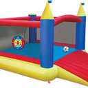 Banzai Slide N Score Inflatable Bounce House with Pump Blower, Slide, and Sports Games