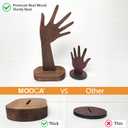 MOOCA 2 Pcs Set Multi-Functional Tabletop or Wall-Mountable Wooden Hand-Shaped Jewelry Display Stand For More Bracelet Storage, Premium Real Wood Sturdy Base, Brown Color