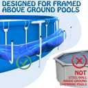 4 Pack Solar Pool Cover Holder, Adjustable Solar Cover Hooks Keep Solar Cover Off The Ground, U-Shape Iron Tube Set, Fits Framed Above Ground Pools(White)