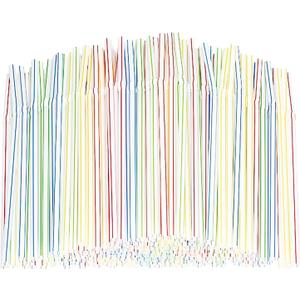 100 Pcs Flexible Disposable Plastic Straws, Colorful Flexible Straws, Long Straws, Disposable Plastic Drinking Straws, 8.27inch Long Straws Party Decorations, Assorted Colors Striped