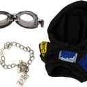 2 x Doll Clothes for 17cm Doll Dress Up, 2-4 Piece Cute Outfit Accessories Set (Cool Black Hoodies)