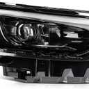 Passenger Side Headlight Assembly fit for 2019-2022 For Jeep For Cherokee 2.0L/2.4L/3.2L Black Housing Amber Reflector Clear Lens Replacement 68275944AH, 68275944AC