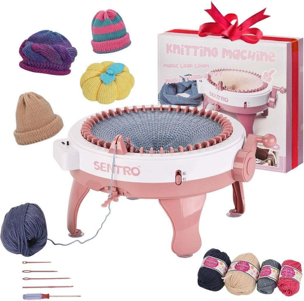 SENTRO Knitting Machine 48 Needles Smart Weaving Loom Crochet Loom Knitting Loom Machine Kit for Kids Adults DIY Scarf Hat Sock