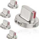 Upgrade 5pcs DG64-00472A DG64-00347A 100% Stainless Steel Stove Knobs for Samsung Range Gas Stove Knob DG64-00473A,DG64-00347A,DG64-00347B, Replace FX510BGS, FX710BGS, NX58F5300SS, NX58F5500SS