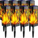 TomCare Flickering Flames Pathway Lights Solar Powered Decorative Garden Waterproof Torch Outdoor Landscape Lighting for Yard Patio