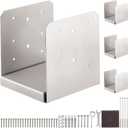 8"x 8" Post Base, 4Pcs Stainless Steel Adjustable Post Anchor Bracket (Internal 7.5 x 7.5), Adjustable Post Base for Pavilion Deck Porch Handrail Railing Support Decorative Anchor Plate