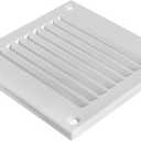 Vent Systems 4'' x 4'' Inch Pack of 5 White Air Vent Cover Metal Air Return Grill with Built in Pest Guard Screen HVAC Vent Cover for Home Improvement Vent Duct Cover 100x100 mm