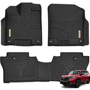 YITAMOTOR Floor Mats Compatible with 2019-2025 Honda Passport, Custom Fit TPE Passport Floor Liners 1st & 2nd Row All Weather Protection, Black