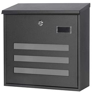 Decaller Galvanized Steel Mailbox with Key Lock, Wall Mount Metal Mail Box Outdoor, 13" x 11.8" x 4.1", 918 Black