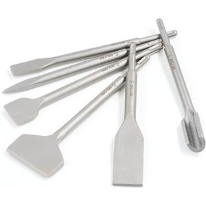 ZELCAN Chisel Set with SDS Plus Shanks, 6pc Masonry Concrete Drill Bit Set, Tile Grooving Scraping Flat Point Scaling Chisels 40Cr Steel Rotary Hammer Drill Tool Kit SDS Plus Bits for Home Improvement