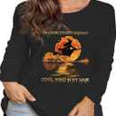 Women Plus Size Halloween Shirts Sanderson Sisters Shirt Long Sleeve Hocus Pocus Halloween Tee Tops (X-Large, P2)