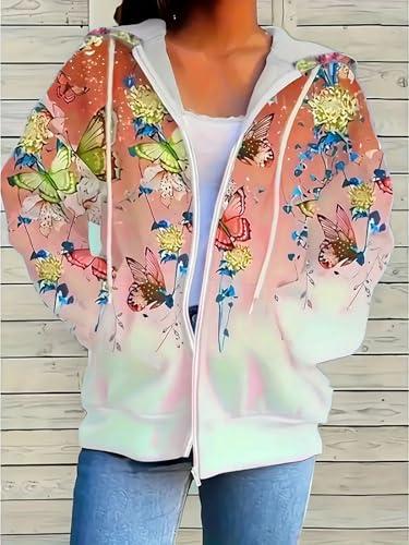 Womens Zip Up Hoodies Sweatshirts with Pocket Fall Fashion Outfits Casual Jackets 2025 Winter Clothes, M