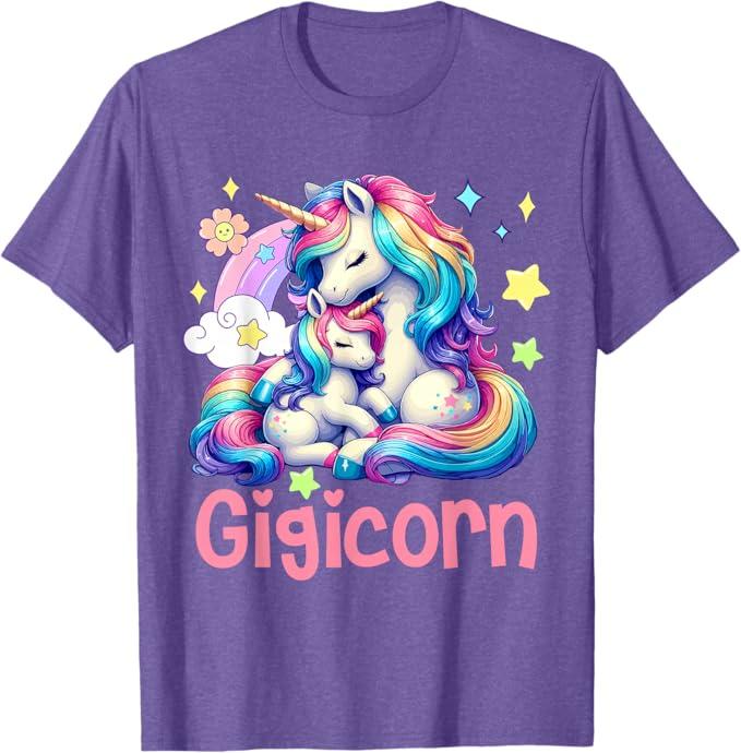 Gigicorn Mother's Day Gigi Costume Unicorns Lover Family T-Shirt 2XL